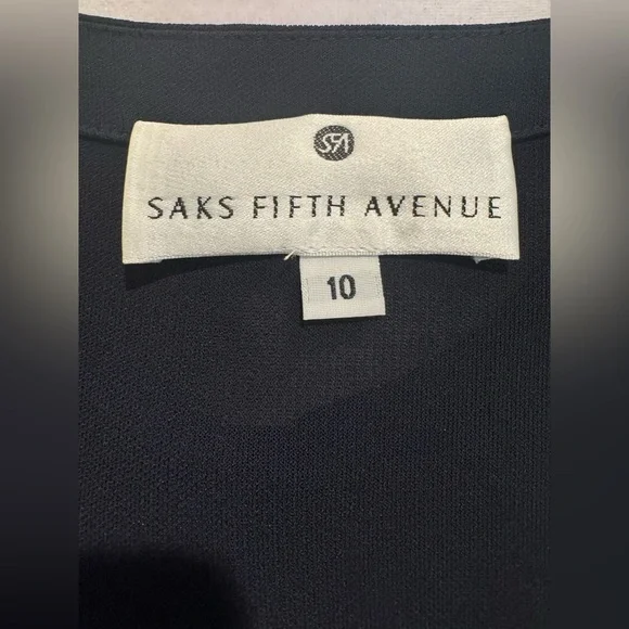 Saks Fifth Avenue 2 Piece Black Formal Dress & 1 Button Cardigan 10 Vintage VGC - Picture 14 of 16